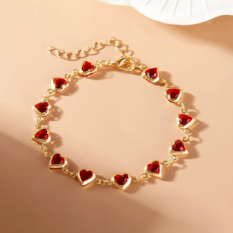 Pulseira Elegante com Cristal Vermelho — Um Toque de Paixão e Sofisticação em Cada Movimento