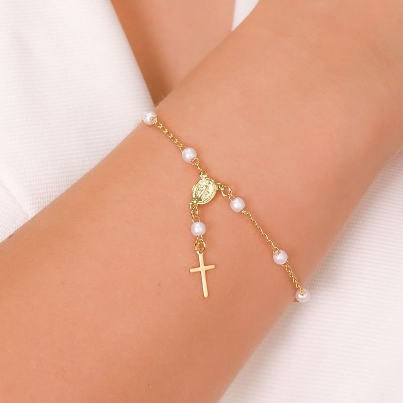 Pulseira Feminina Terço de Pérola