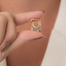 Pingente Coração com Moldura Cravejada Colorida